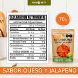 Totopos Keto Botana Queso y Jalapeño 20 Piezas