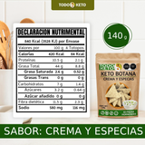 Totopos Keto Botana Crema y Especias 40 Piezas