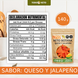 Totopos Keto Botana Queso y Jalapeño 40 Piezas