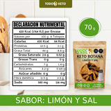 Totopos Keto Botana Limón y Sal 20 Piezas