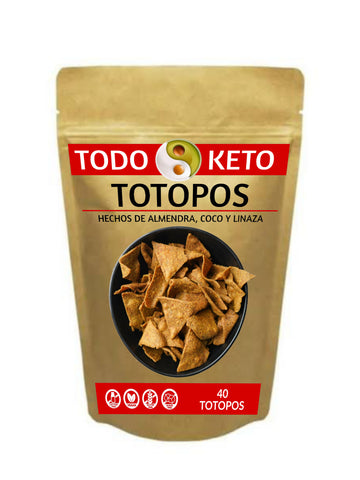 Totopos Keto de Almendra Veganos sin Glúten 40 Piezas