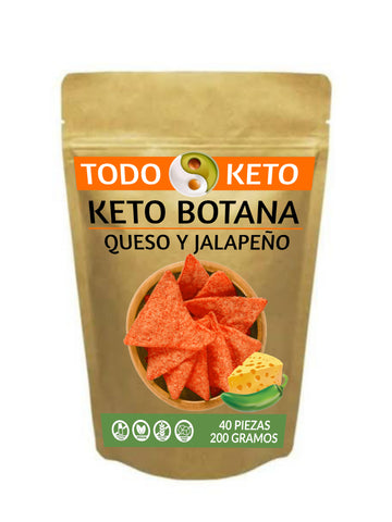 Totopos Keto Botana Queso y Jalapeño 40 Piezas