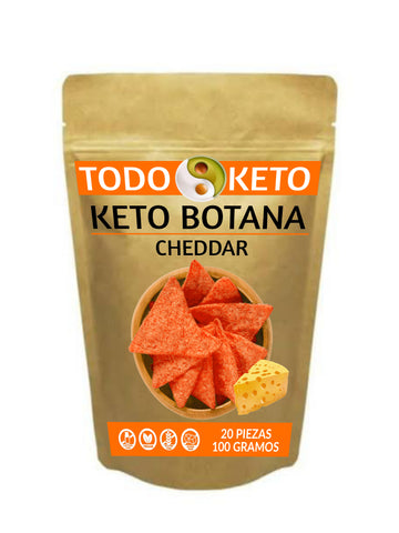 Totopos Keto Botana Queso Cheddar 20 Piezas